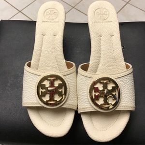 Cream white Tory Burch wedge